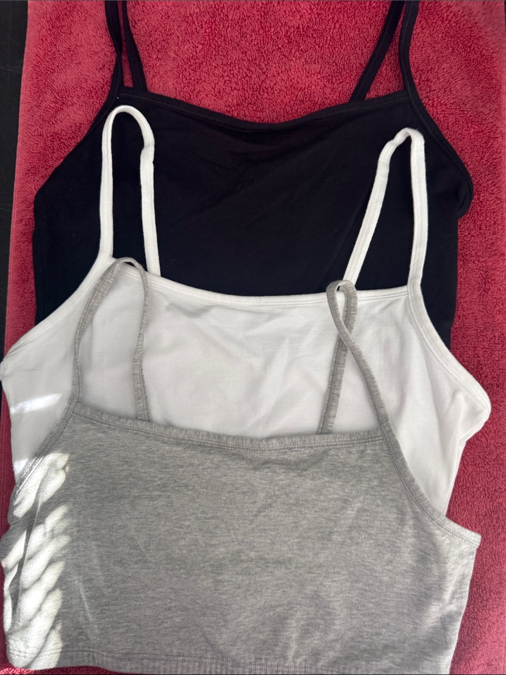 Fruit of the Loom Women's 3-Pack Spaghetti Strap Camisoles - Black, White, Gray